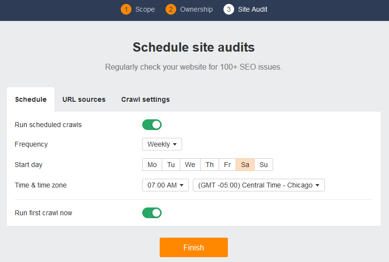 Ahref Scheduled Site Audit