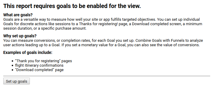 Google Analytics Goals