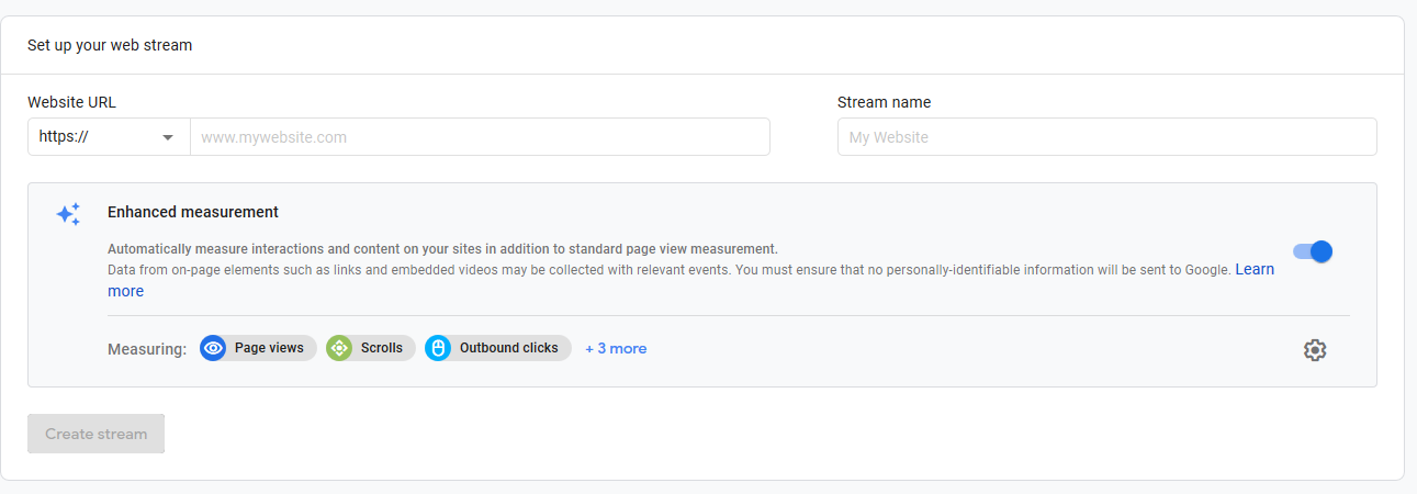 Step 7 - Setup Data Stream