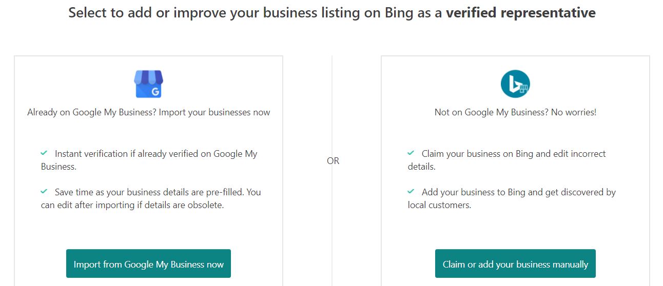 Bing Places Verification